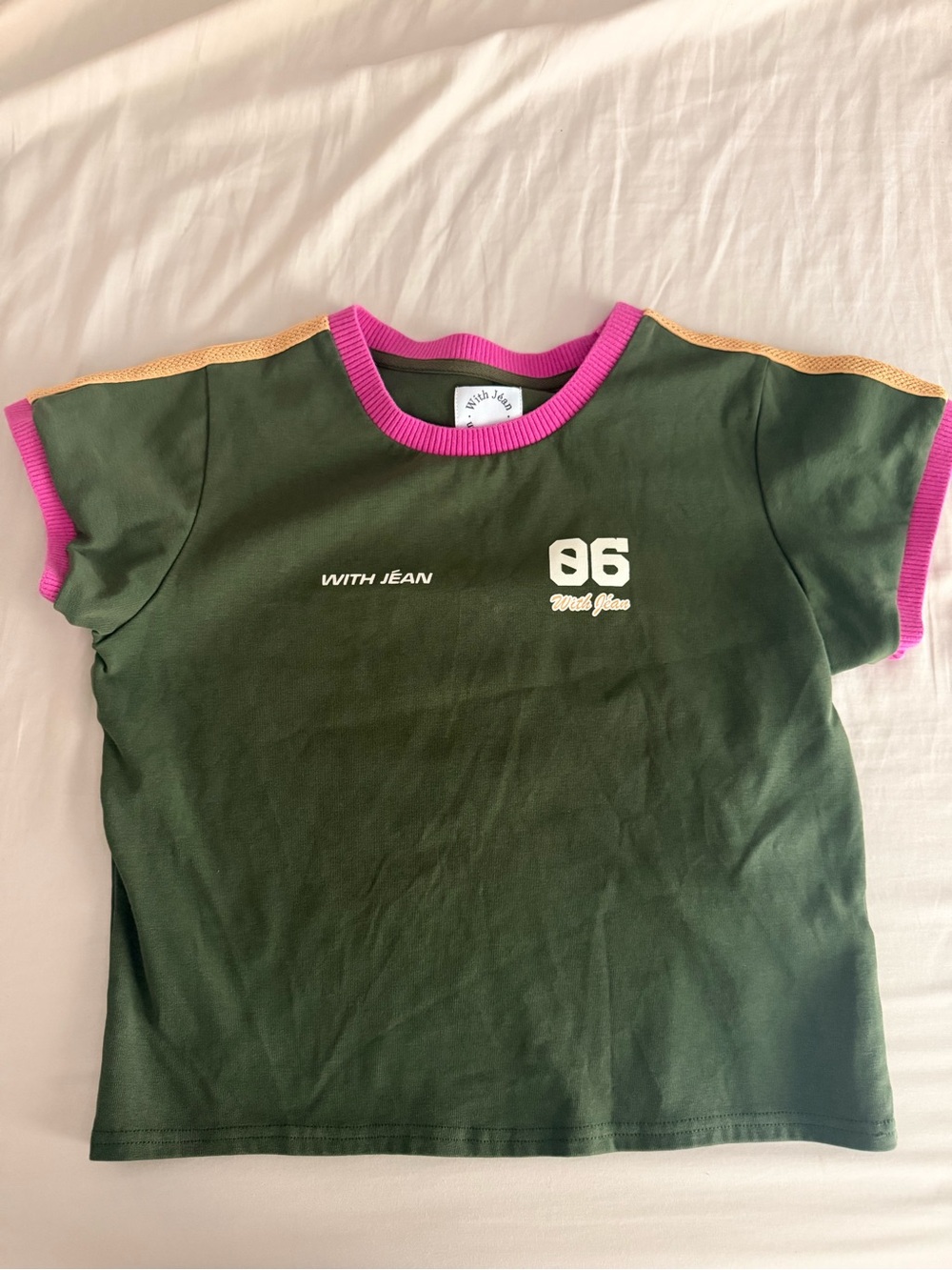 With Jean green cropped t- shirt medium